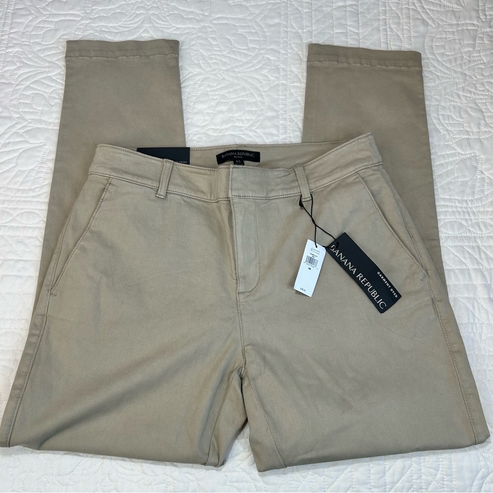 NWT Banana Republic Tan Sloan Mid Rise Skinny Pants Women’s Size 6S
